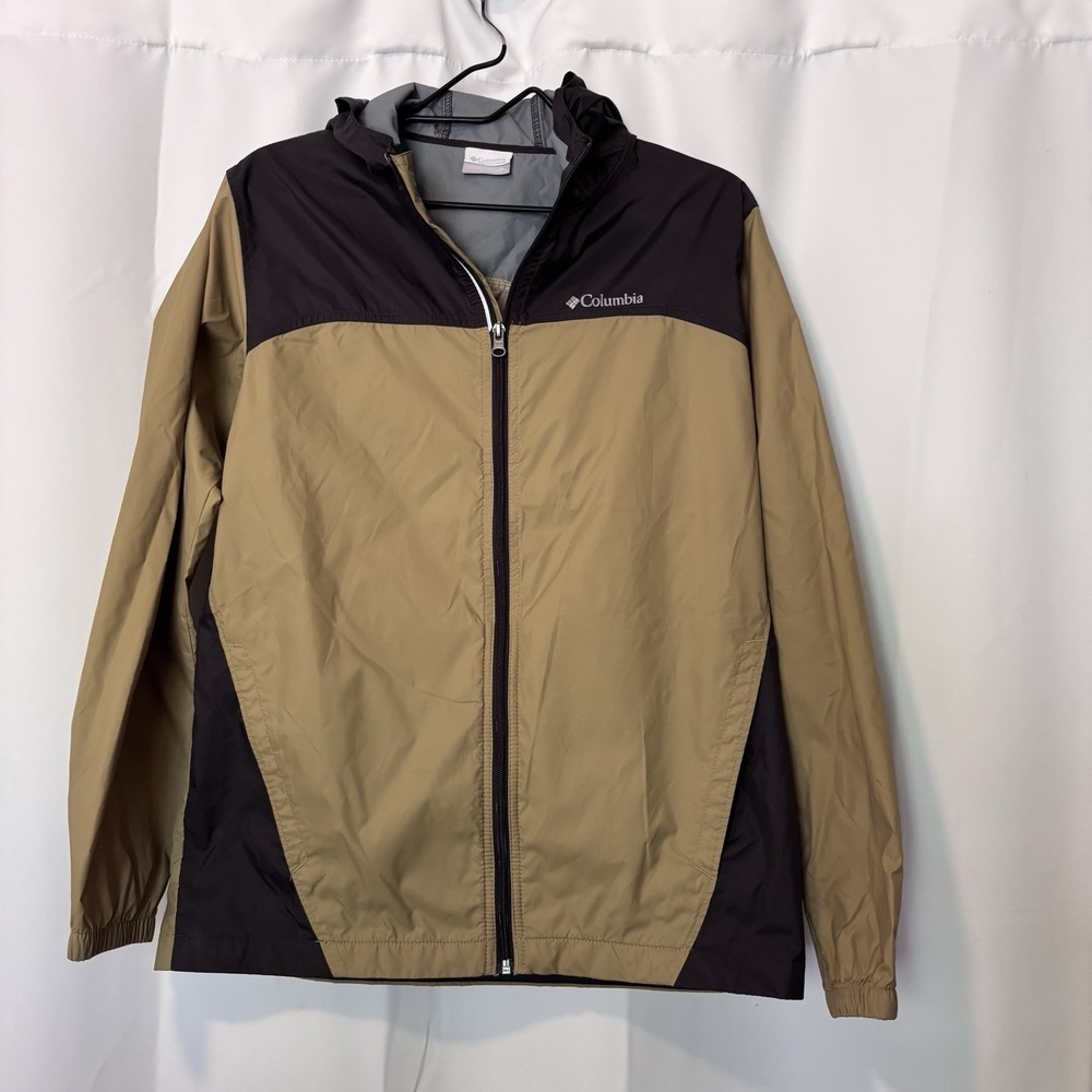 Columbia Youth Jacket Glennaker Windbreaker  Coat SZ XL Olive‎ Green Gray